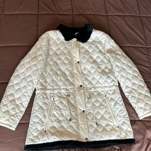 White puffer coat